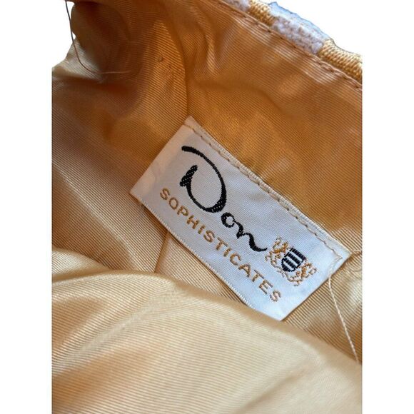 Vintage Don Sophisticates Women's Brocade Gold & Cream Buttoned ToP sz s - Picture 2 of 9